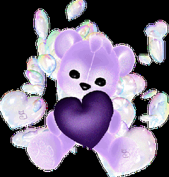 Violet Bear With Heart Sparkle GIF