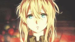 Violet Evergarden Green Brooch Stare GIF