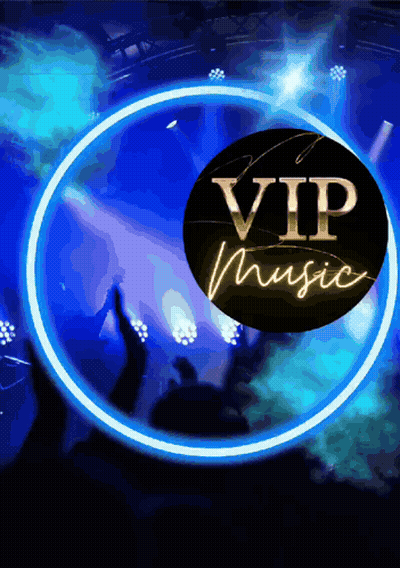 VIP Music Sign With Blue Background GIF
