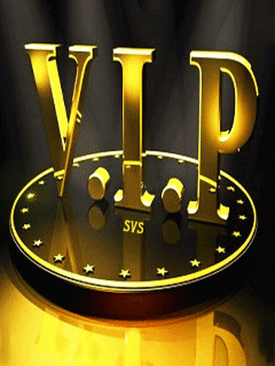 VIP Word On Gold Circle GIF