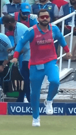 Virat Kohli Running In A Crickets Meme Ground GIF