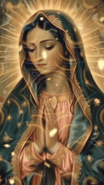 Virgin Mary Eyes Closed Hands Folded GIF