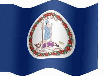 Virginia Flag With Man Laying On Woman's Back GIF