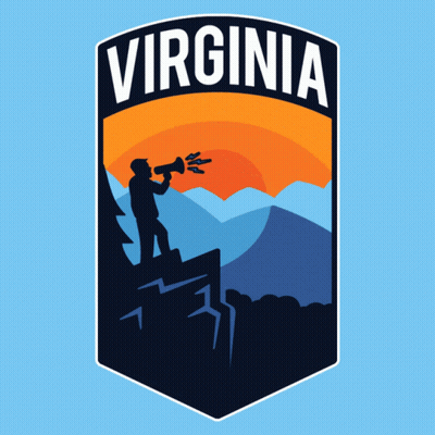 Virginia United Early Logo Man On Mountain GIF