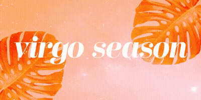 Virgo Season Is Written On A Pink Background GIF
