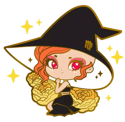 Virgo Witch With Red Hair Sticker