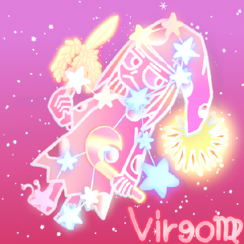 Virgo Zodiac Surrounded By Stars GIF