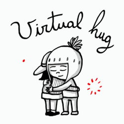 Virtual Friend Hug Cartoon GIF