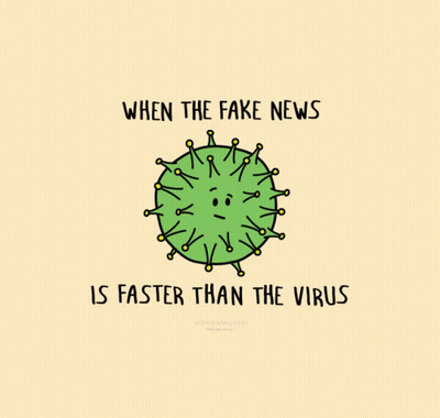 Virus Cartoon When Fake News Is Faster Than Virus GIF