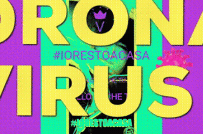 Virus On Purple And Yellow Background GIF