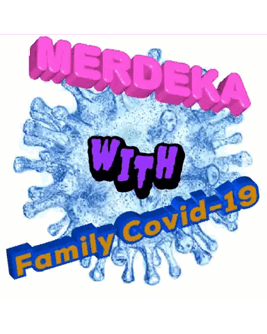 Virus Saying Merdeka With Family Sticker