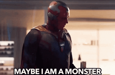 Vision Says Maybe I Am A Monster Holding Gun GIF