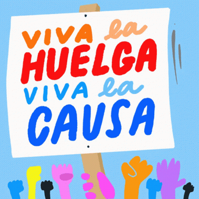 Viva La Revolucion Contra El Odio Blue Background GIF