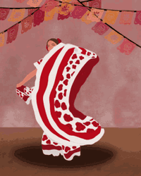 Viva Mexico Animated Dancing Woman GIF