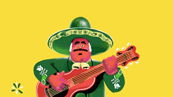 Viva Mexico Animated Man Playing Guitar