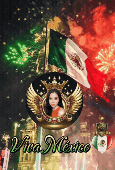 Viva Mexico Poster Woman GIF