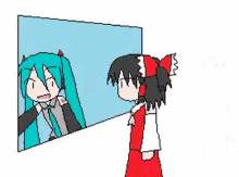 Vocaloid  Hakurei Reimu And Hatsune Miku GIF