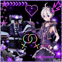  Vocaloid Male V Flower Violet GIF