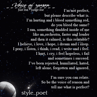Voice Of Reason Poem Just Me Judge Me By Style Poet GIF