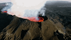 Volcano Crater Lava Smoking GIF