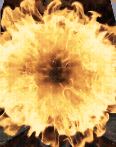Volcano Erupting With Flames GIF