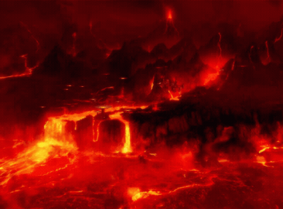 Volcano With Bridge In Middle GIF
