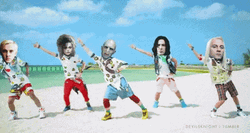 Voldemort Dancing In To Beach With Friends GIF