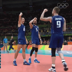 Volley Ball Team High Five GIF