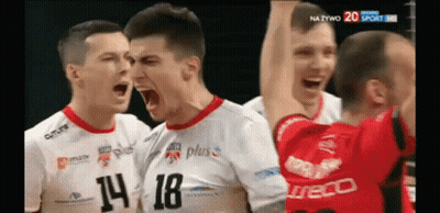 Volleyball Players In Jerseys 14 And 18 GIF