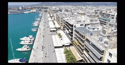 Volos City In Greece Aerial View GIF