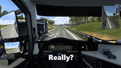 Volvo Truck Driving Down Highway Saying Really