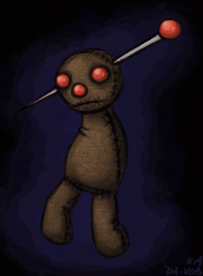 Voodoo Doll With Needle GIF