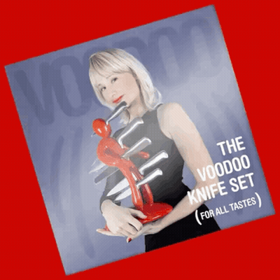 Voodoo Knife Set Poster Woman Holding Red Figure GIF