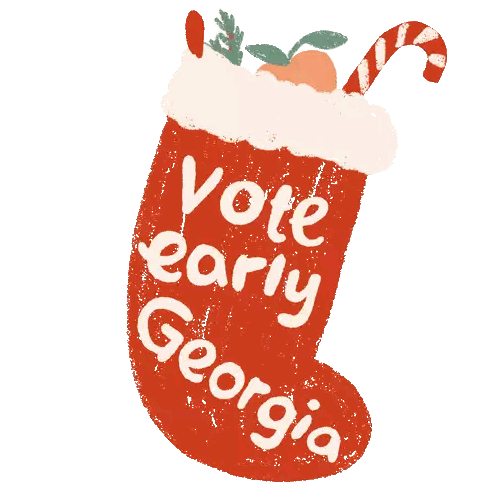 Vote Early Georgia Christmas Stocking Sticker