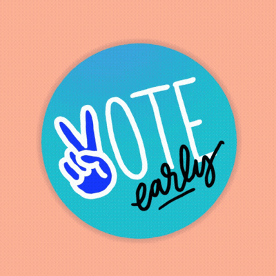 Vote Early Peace Sign Sticker GIF