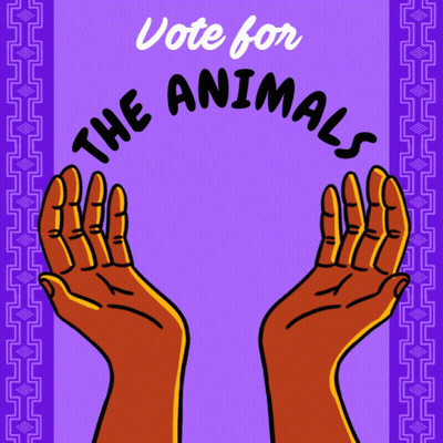 Vote For The Animals Poster With Bison GIF