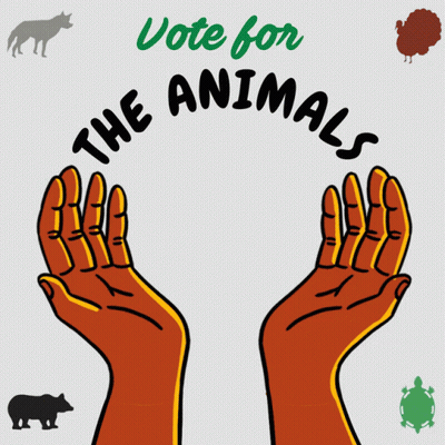 Vote For The Waters Poster With Hands Holding Wave GIF