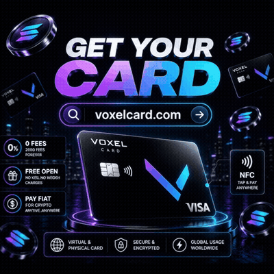 Voxel Card Advertisement With Visa Card GIF