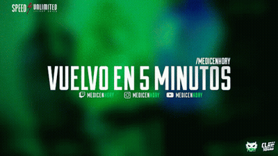 Vuelvo En 5 Minutos Green Background GIF