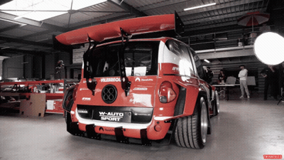 W-Auto Sport Car Parked In Warehouse GIF