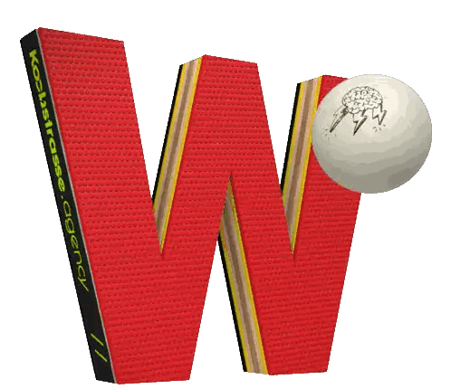 W Letter With Ping Pong Ball Sticker