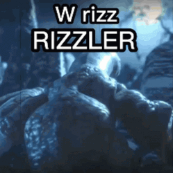 W Rizz Alien Creature Looking Back GIF