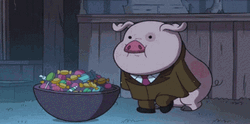Waddles Eating Halloween Candy