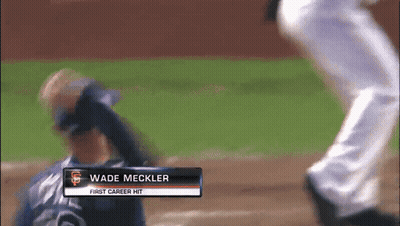 Wade Meckler First Career Hit On Screen GIF