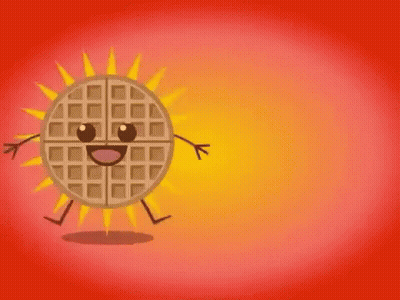 Waffle And Waffle Bar With Arms And Legs GIF