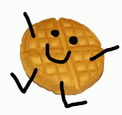 Waffle With Face And Limbs GIF