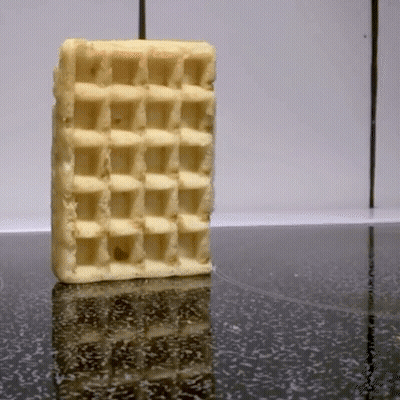 Waffle With Hole On Stove GIF