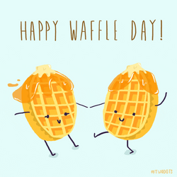 Waffles With Honey And Butter Holding Hands GIF