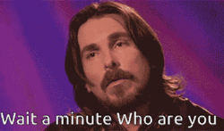 Wait A Minute Who Are You Christian Bale GIF
