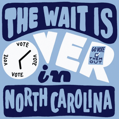 Wait Over North Carolina With Clock GIF